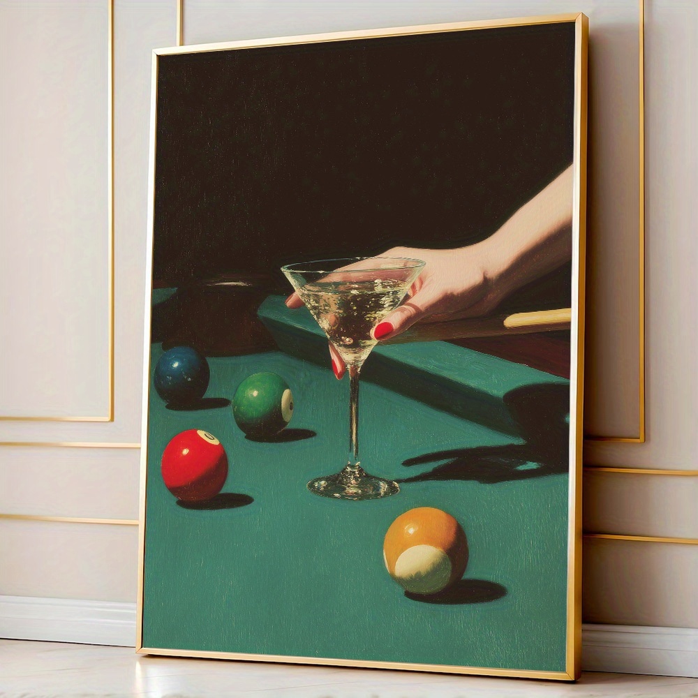 Home Decor Trends - 1pc Vintage Billiards Cocktail Poster, Frameless
