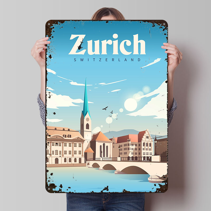 Home Decor Zurich - Zurich Switzerland Travel Printed Poster Customizable