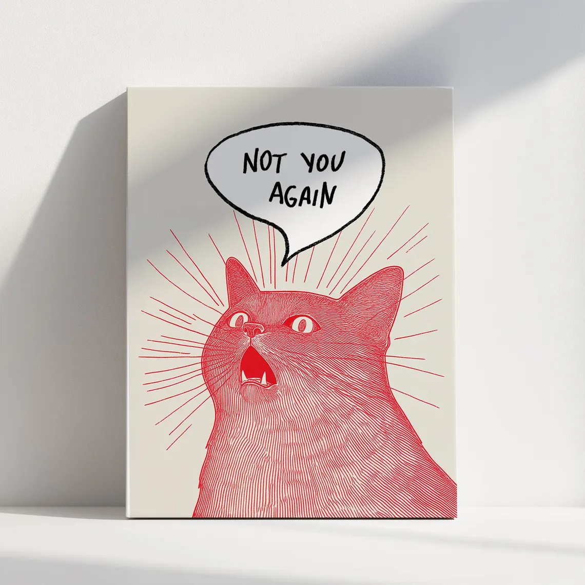 Home Decor Quirky - Not You Again Cat Poster, Funny