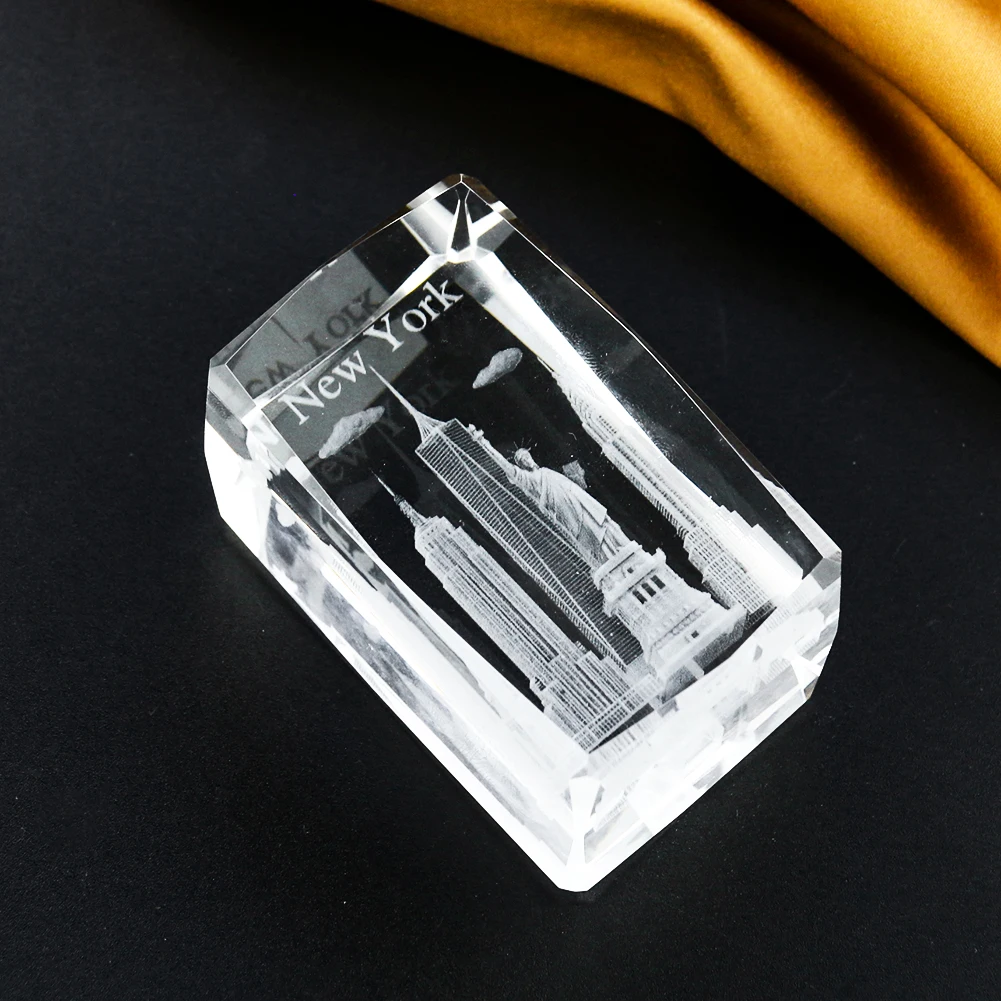 Home Decor New York - 1PC 3D Crystal Carving Empire State