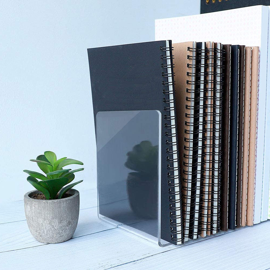 Aesthetic Bookend - 2/6pcs Set Clear Acrylic Bookends -