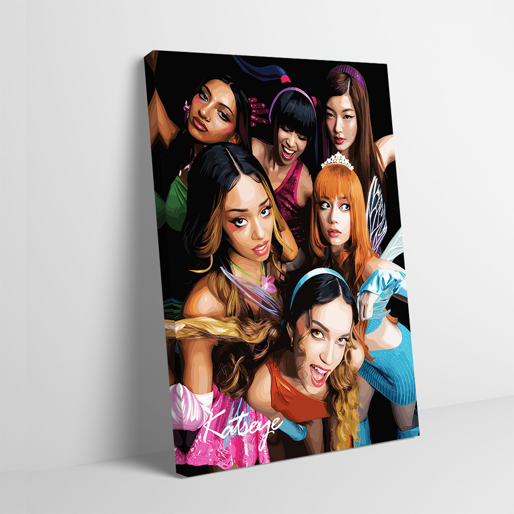 Home Decor Vector - Katseye Vector Portrait Printing Poster Customizable