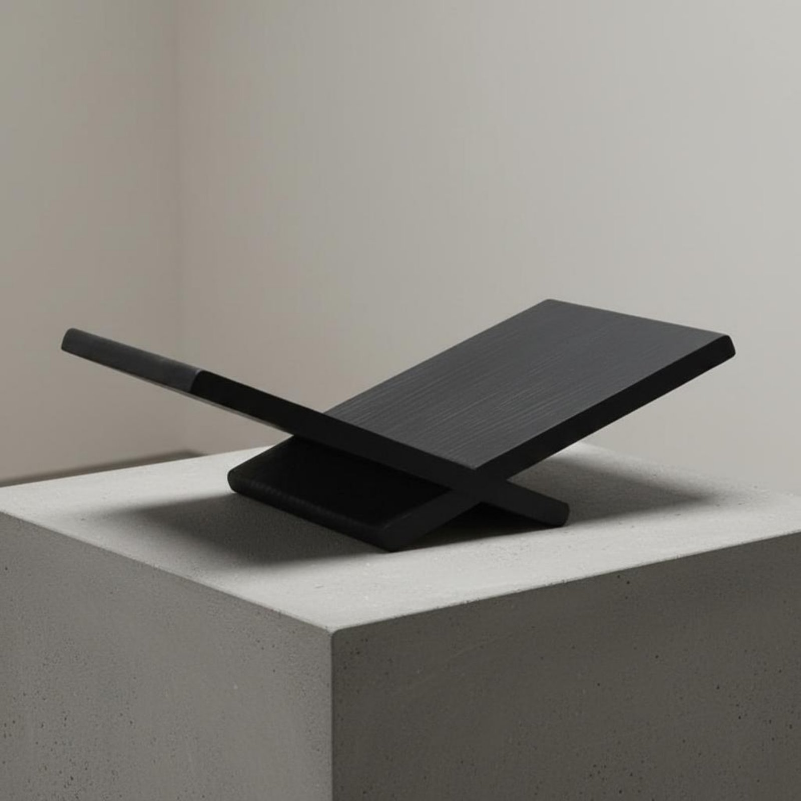 Aesthetic Bookend - Carbonized Wood Book Stand Rustic Minimalism