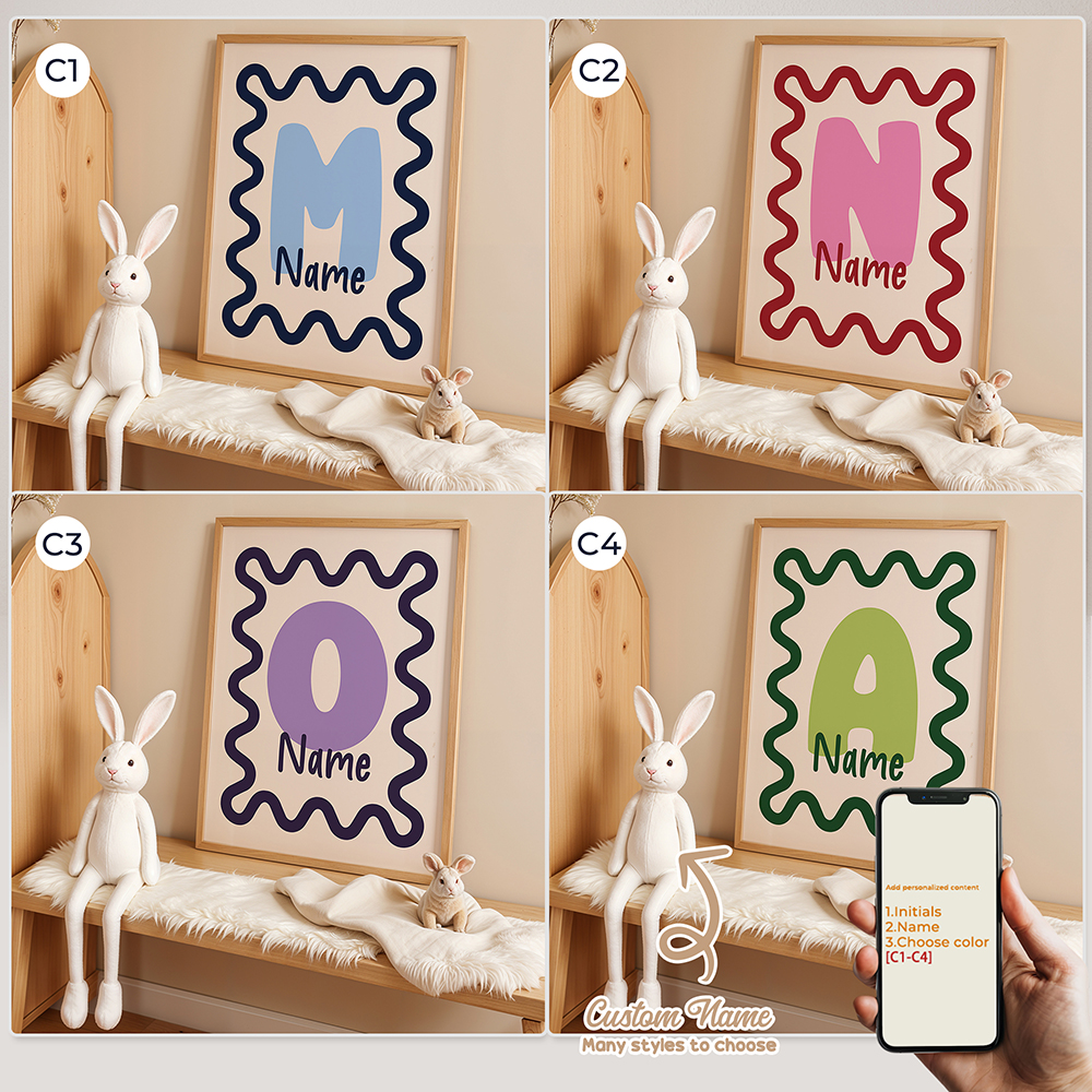 Home Decor Solution - Personalized Custom Name Cartoon Child Striped