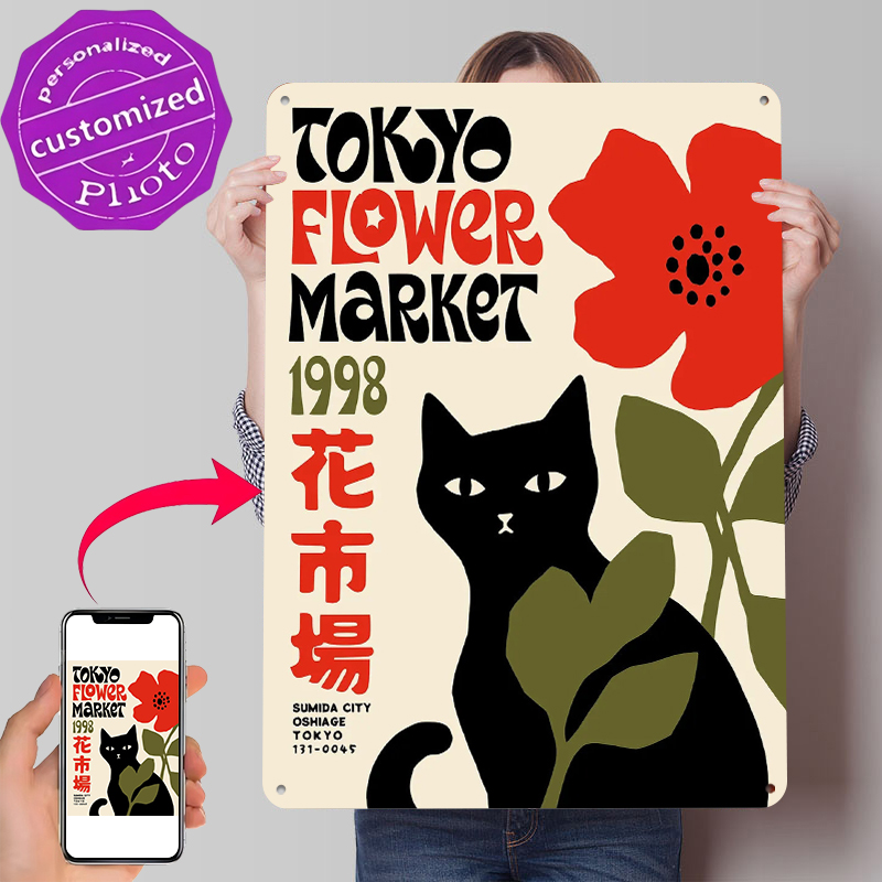 Home Decor Market - Tokyo Flower Market Cat Tin Poster