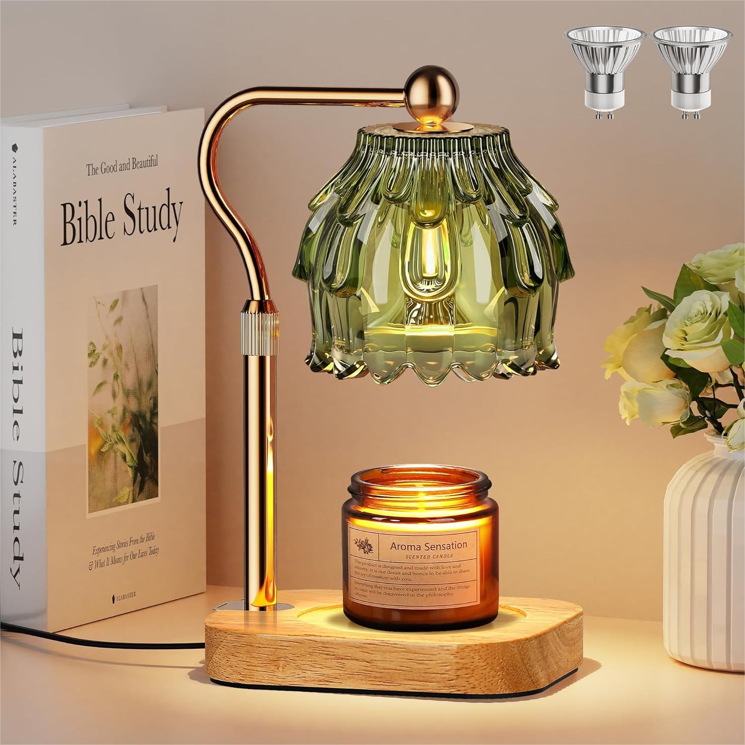 Home Decor Green - Candle Warmer Lamp With Timer And