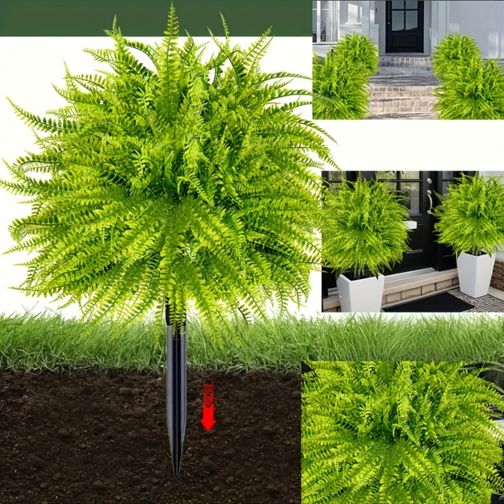 Pampas Grass Decor - 2pcs UV-Resistant Faux Pampas Grass Shrub