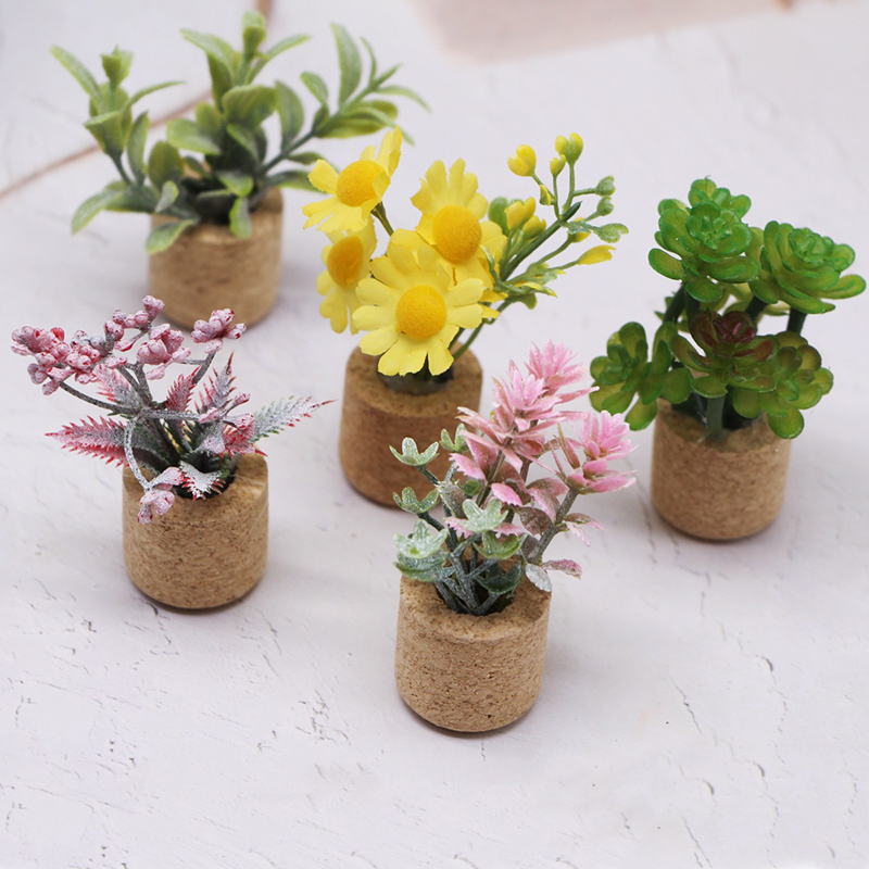 Home Decor Green - 🛒1:12 Dollhouse Simulation Flower Plant Potted