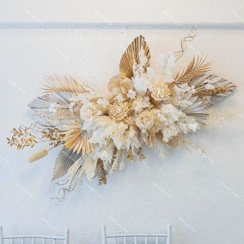 Pampas Grass Decor - Pampas Grass Artificial Rose Floral Palm