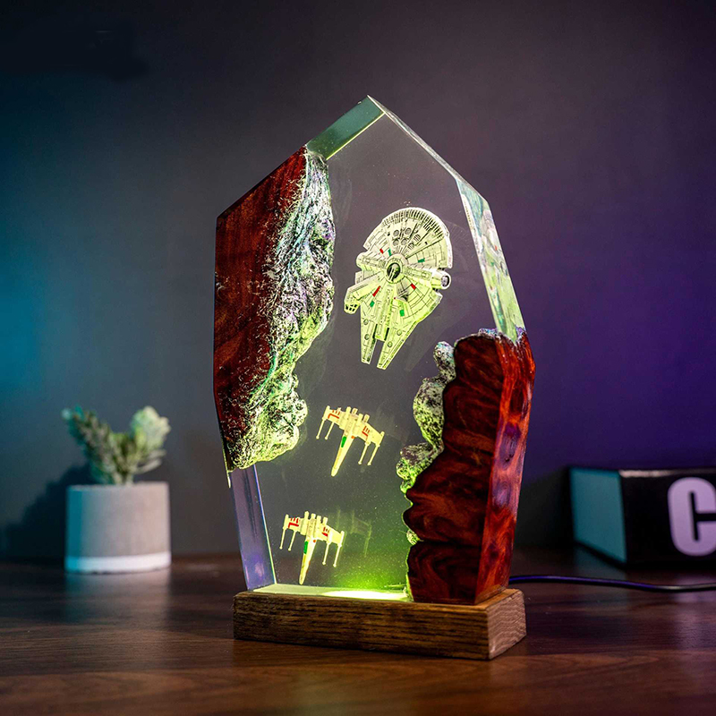 Home Decor Resin - Table Resin Lamp Universe War Sence