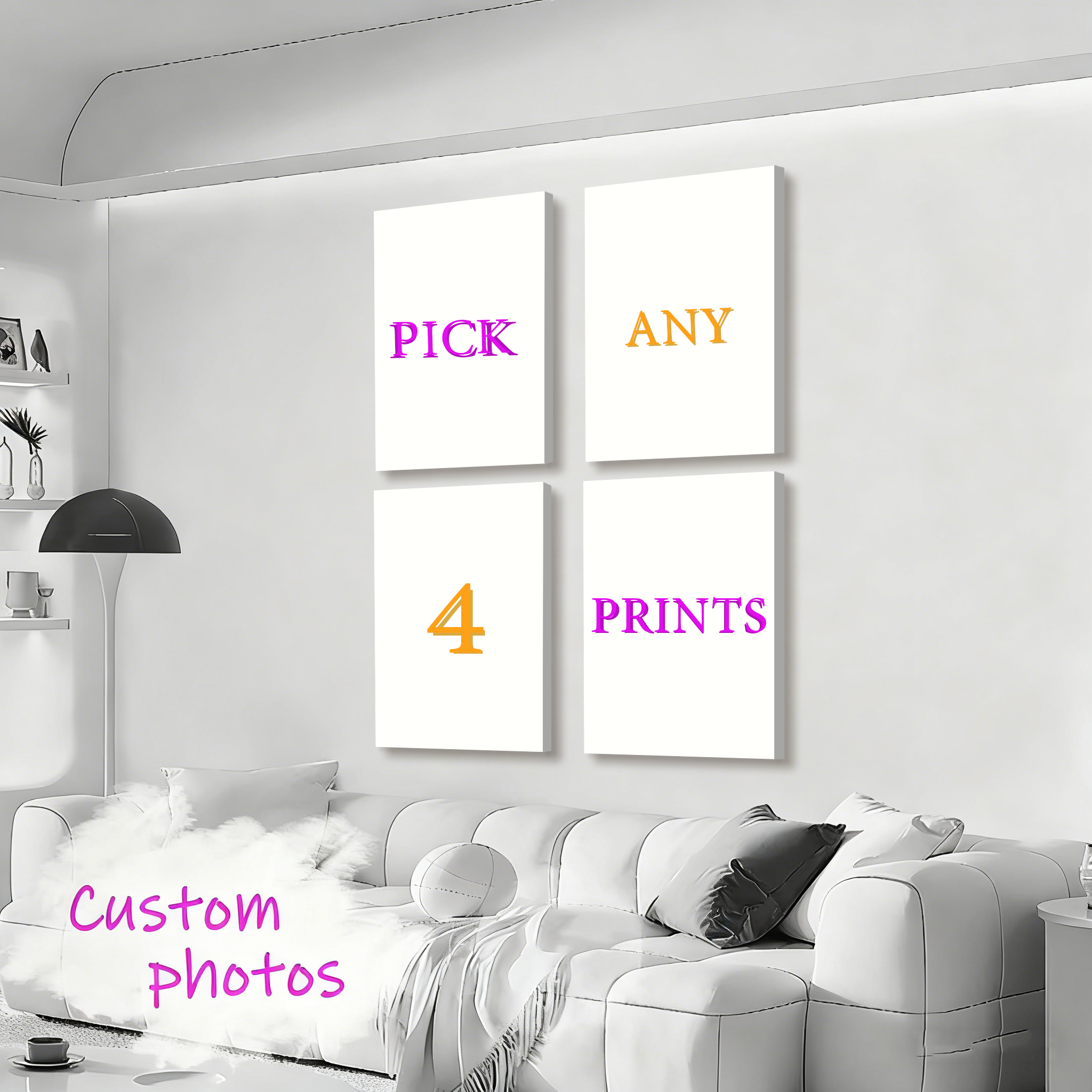 Home Decor Canvas - 4pcs/set Custom Canvas Printing Personalized Photo