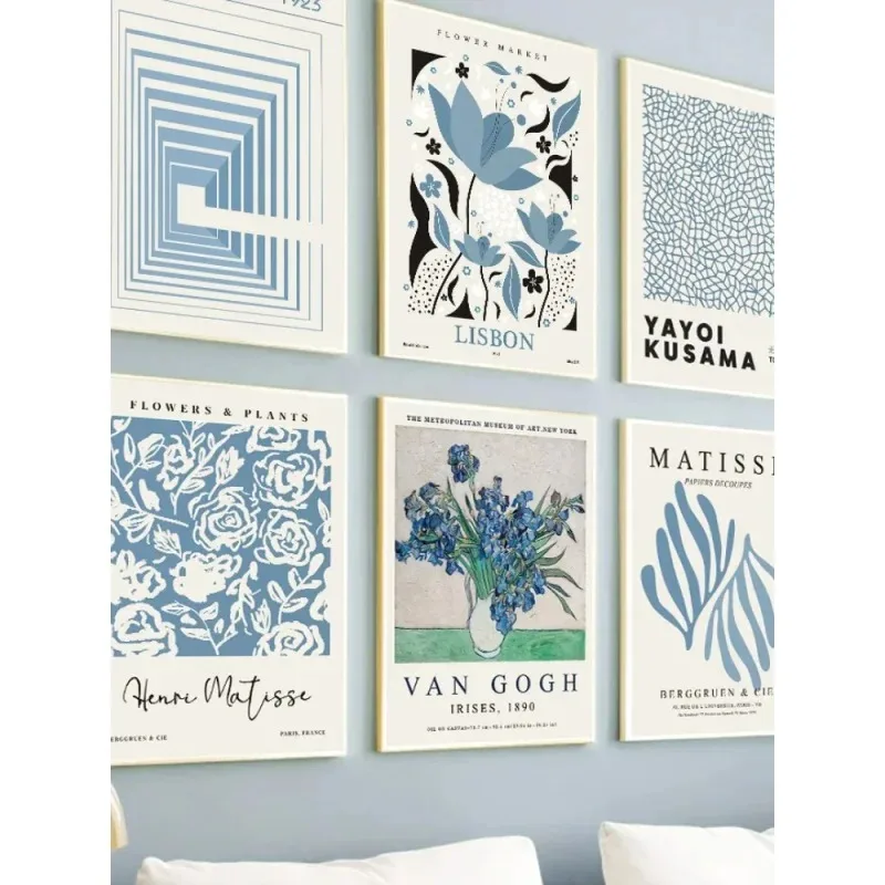 Home Decor Market - Blue Henri Matisse Yayoi Kusama Flower