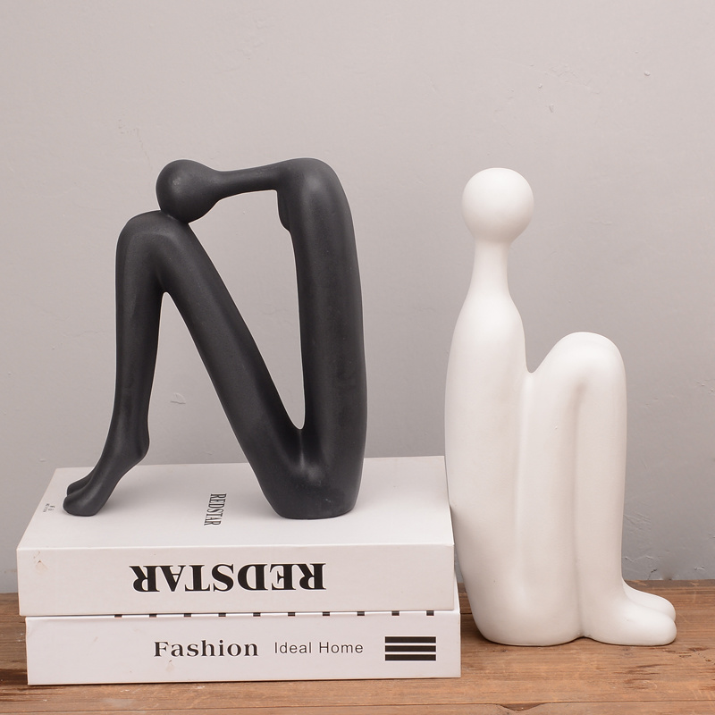 Aesthetic Bookend - Simple Thinker Statue Bookends For Heavy