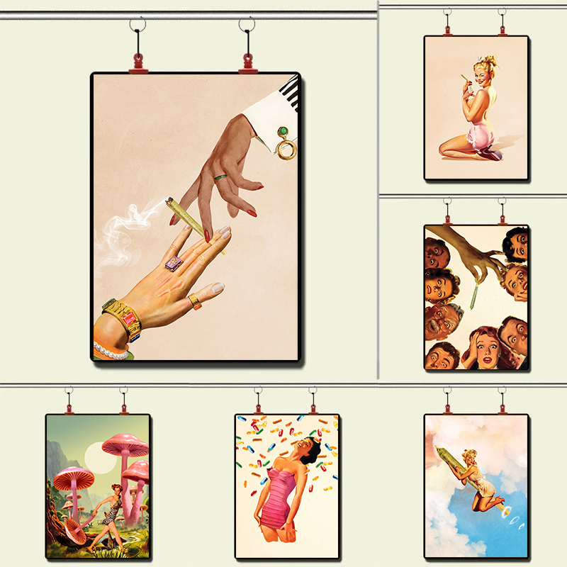 Home Decor Interior - Retro Surreal & Trippy Mushroom Bliss