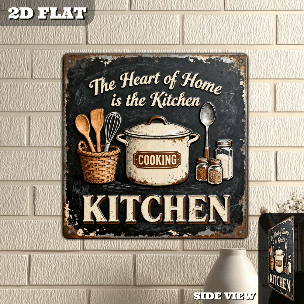 Home Decor Trends - Vintage Metal Kitchen Wall Decor Sign