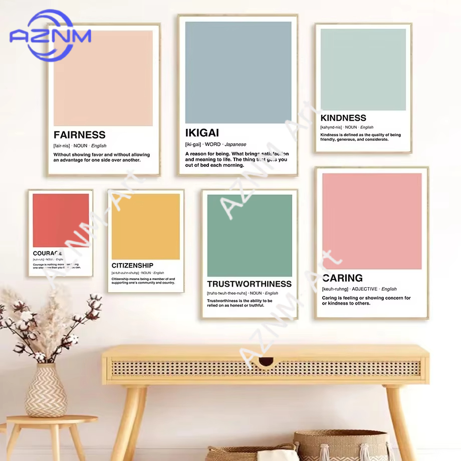 Home Decor Green - Pantone Colorful Dictionary Wall Art Prints