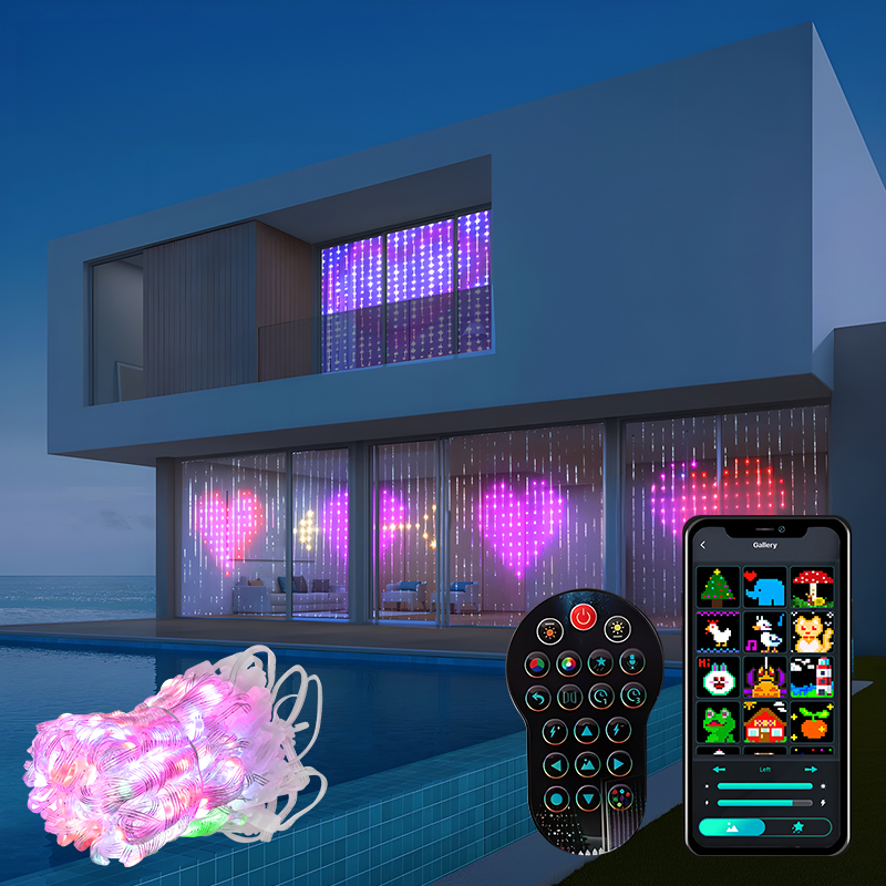 Home Decor App Free - 400LEDs RGBIC Smart Curtain Light Bluetooth