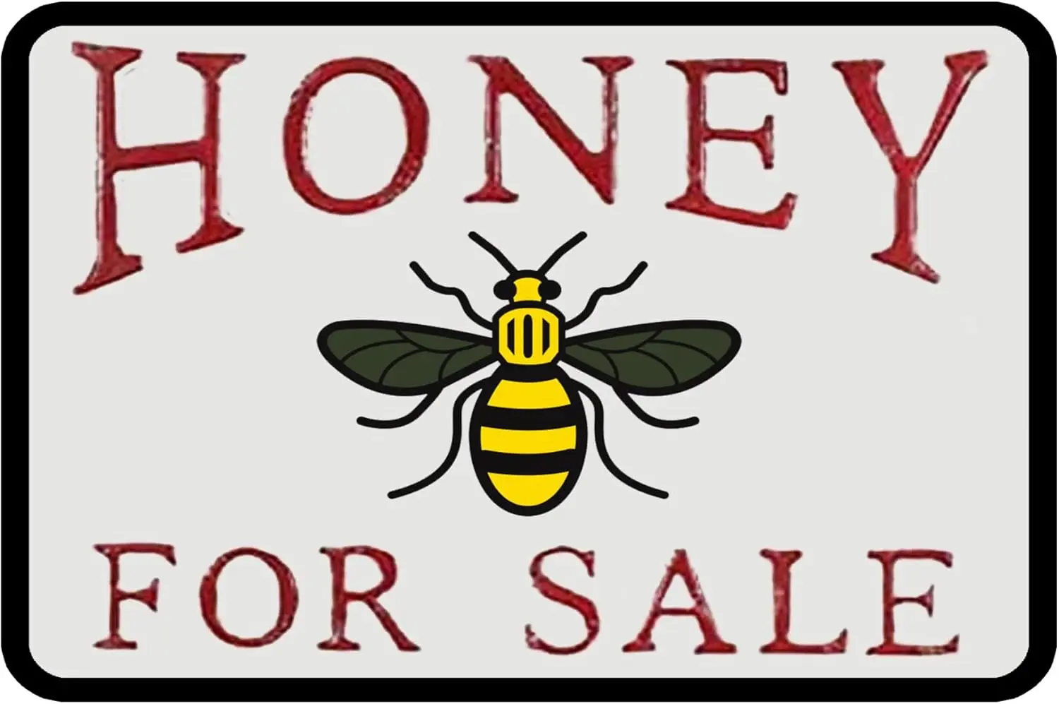 Home Decor Market - Funny Bee Tin Sign Honey For