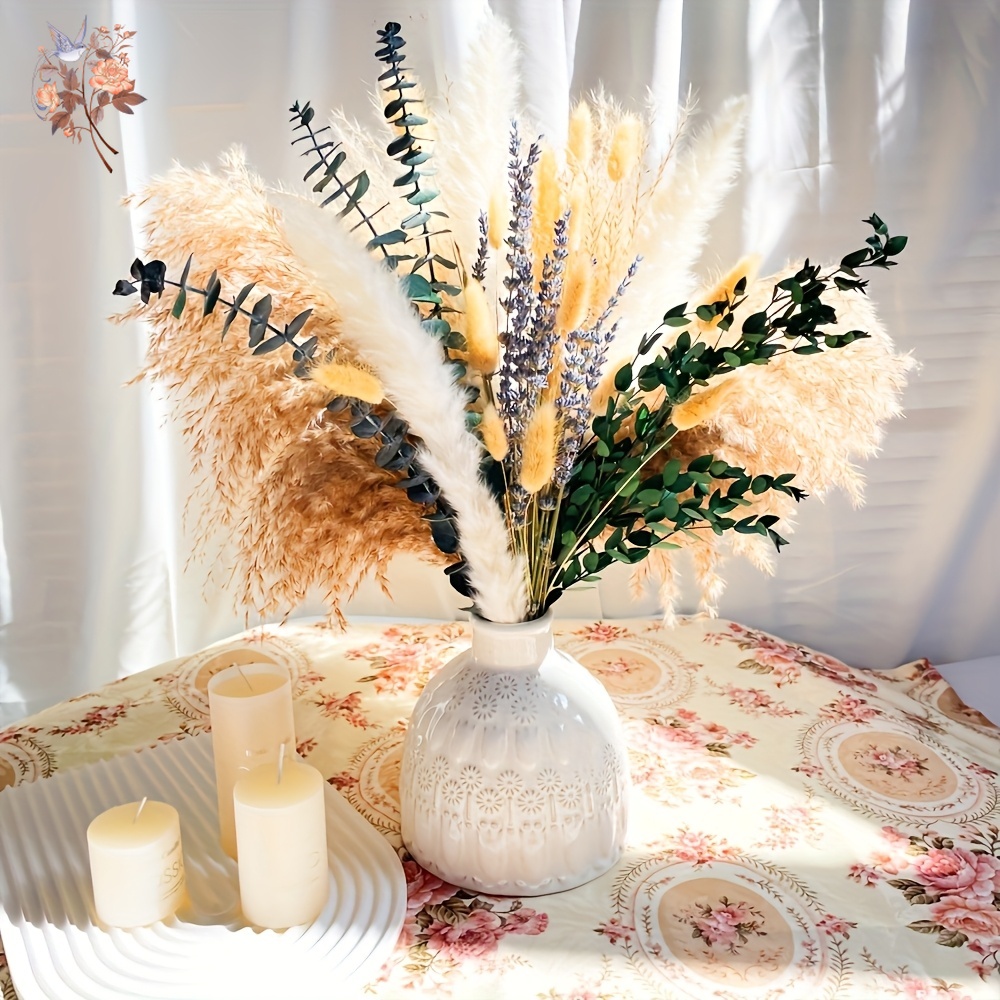Pampas Grass Decor - 90PCS Nature Real Rabbit Tail Grass