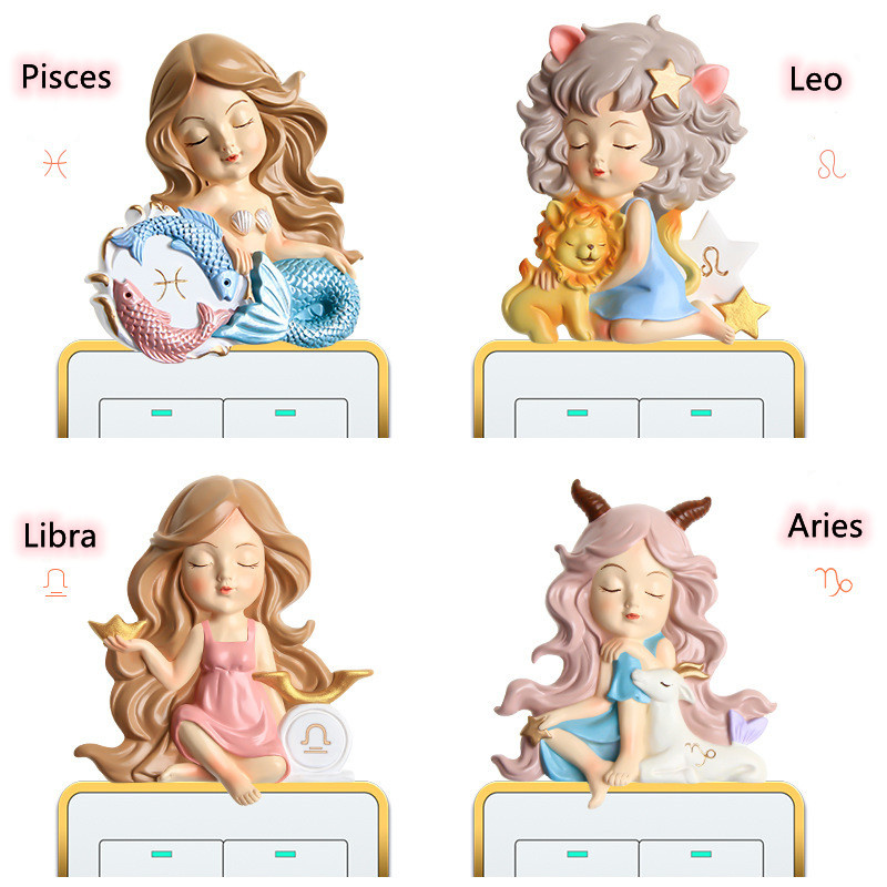 Home Decor Outlet - 12 Zodiac Signs 3D Switch Stickers,