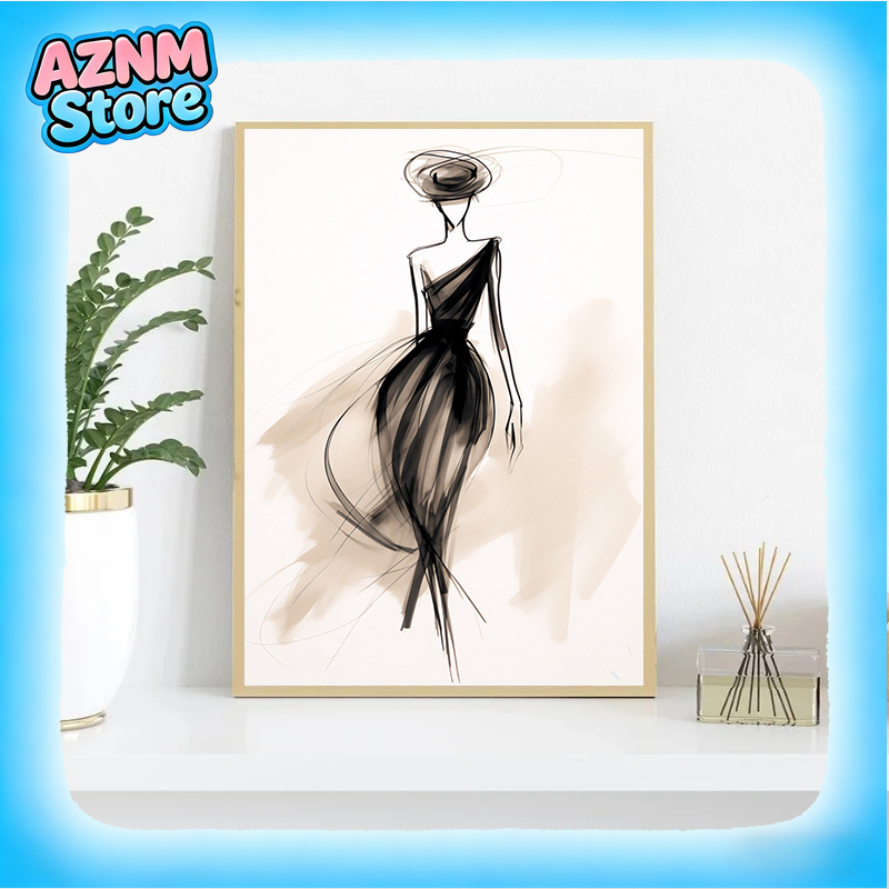 Home Decor Trends - Fashion Design Sketch Abstract Woman Line