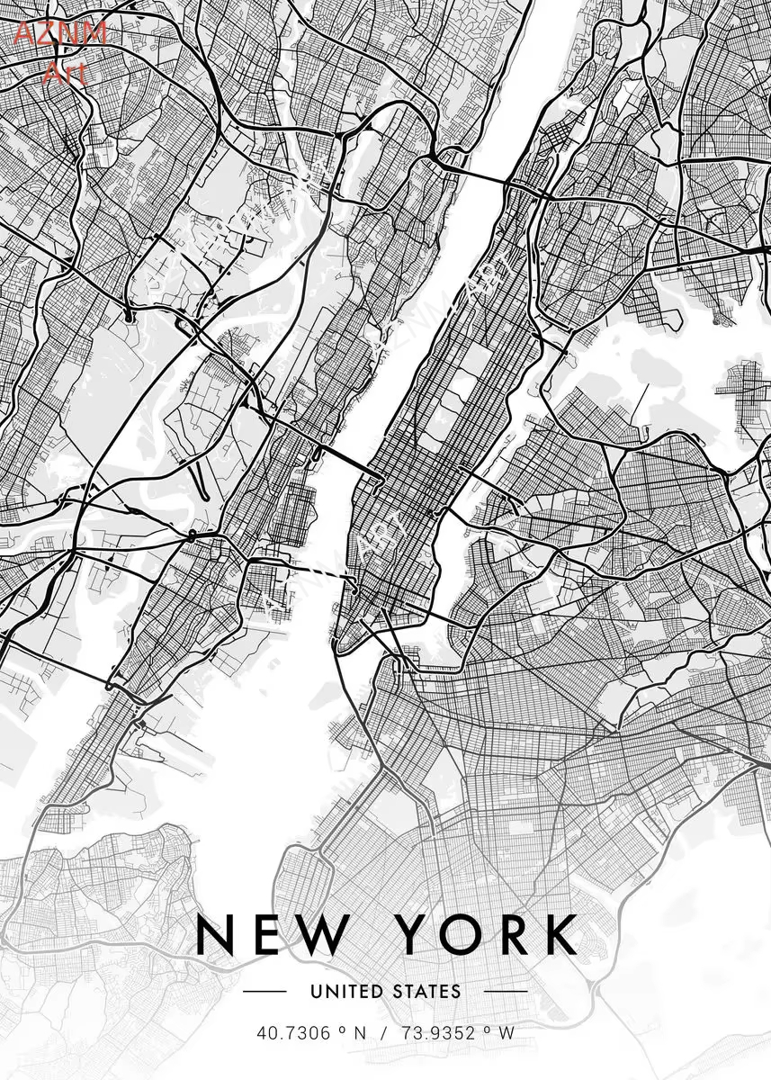 City Map Artwork Poster Paris  - Home Decor New York 评论和价格