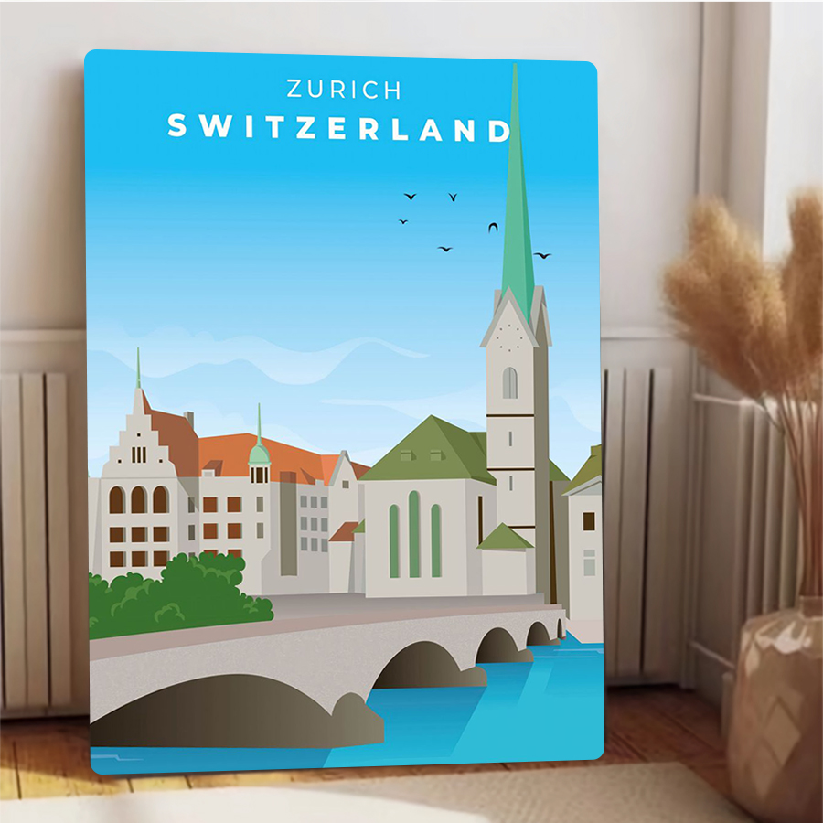 Zurich Switzerland Cityscape M - Home Decor Zurich 评论和价格