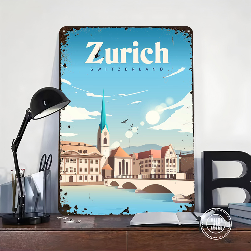 Zurich Switzerland Travel Prin - Home Decor Zurich 评论和价格