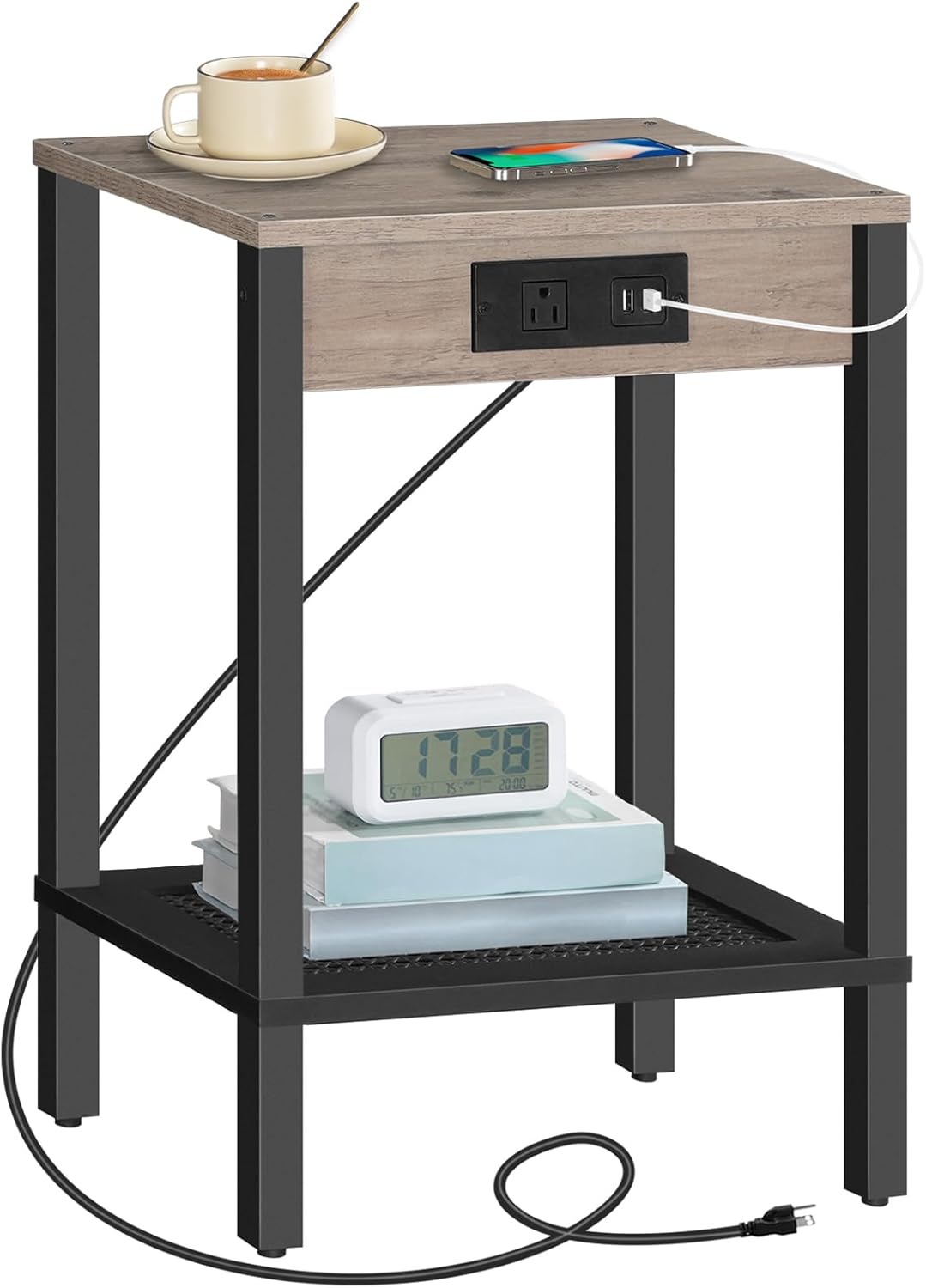 Side Table with Charging Stati - Home Decor Outlet 评论和价格