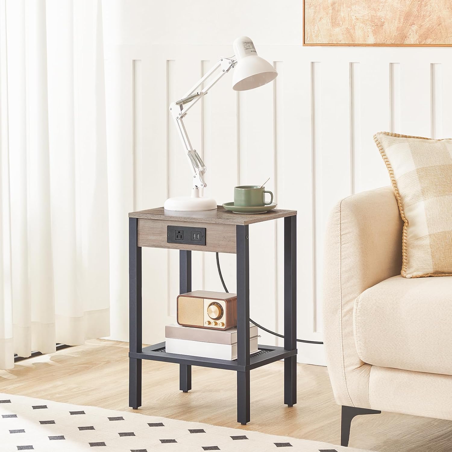Side Table with Charging Stati - Home Decor Outlet 评论和价格