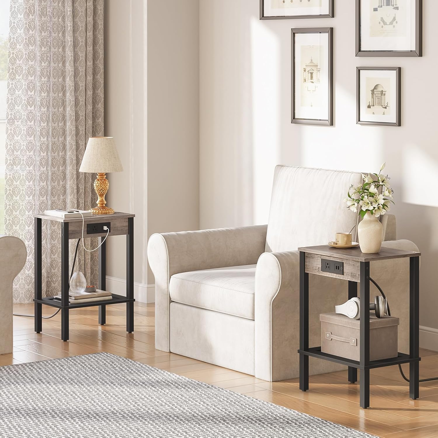 Side Table with Charging Stati - Home Decor Outlet 评论和价格