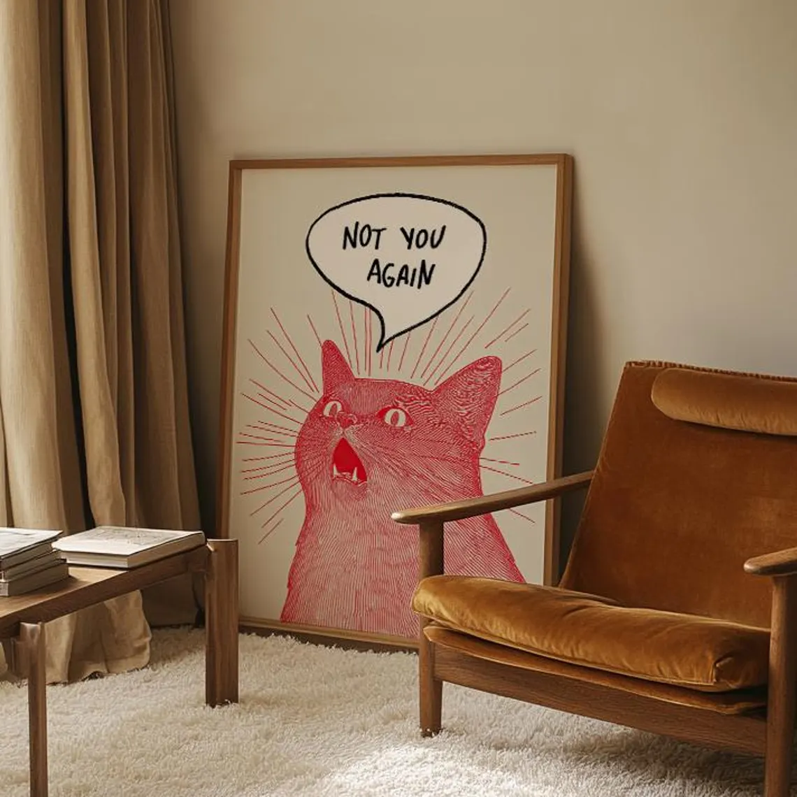 Not You Again Cat Poster, Funn - Home Decor Quirky 评论和价格