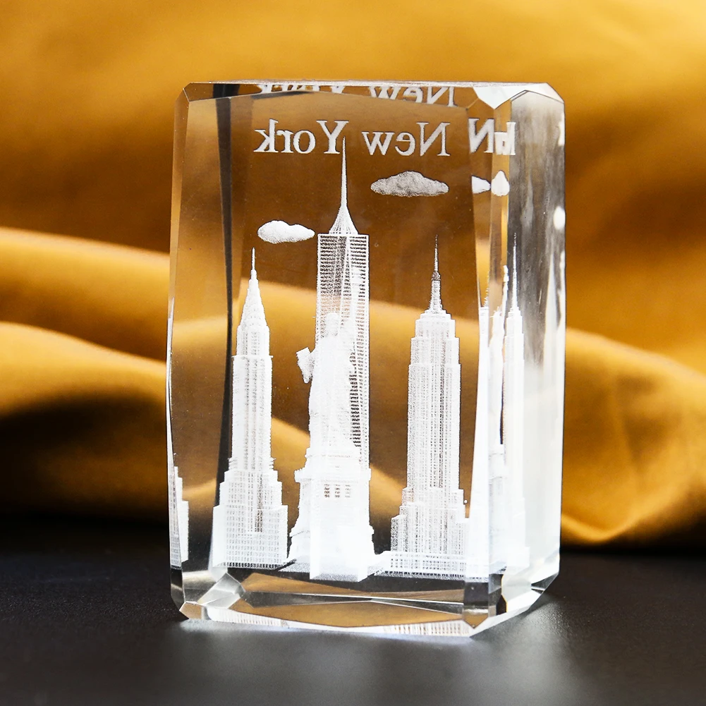 1PC 3D Crystal Carving Empire  - Home Decor New York 评论和价格