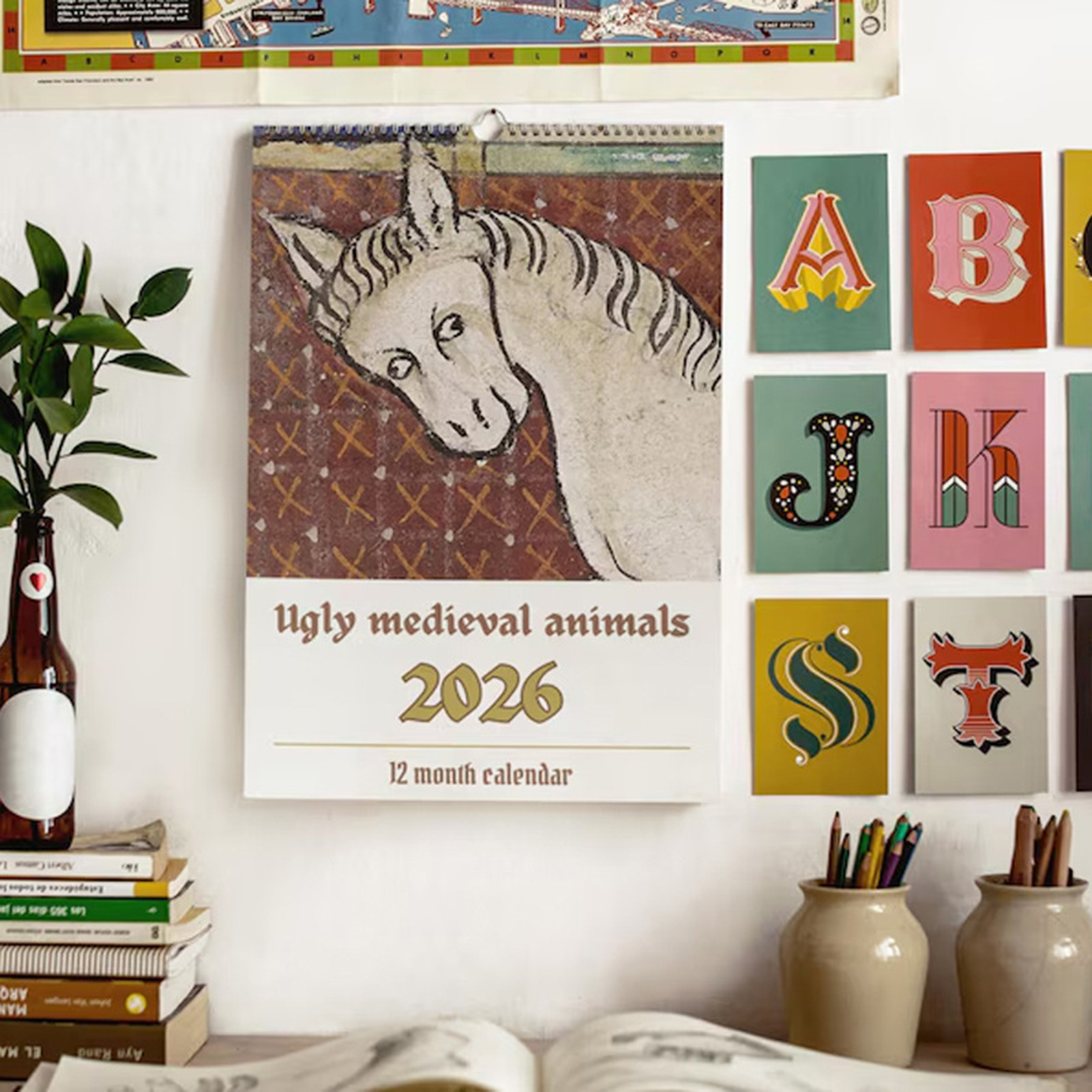 2026 Wall Calendar with Mediev - Home Decor Medieval 评论和价格