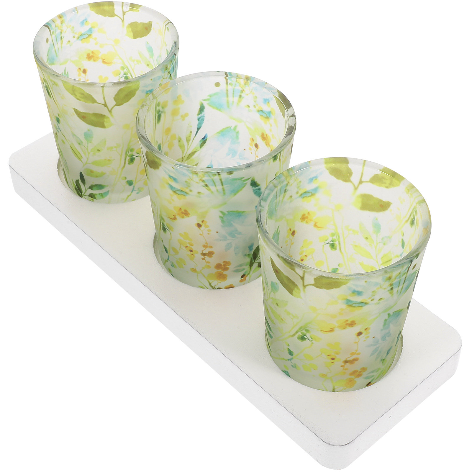 3 Pcs C Holders Glass Scented  - Home Decor Green 评论和价格