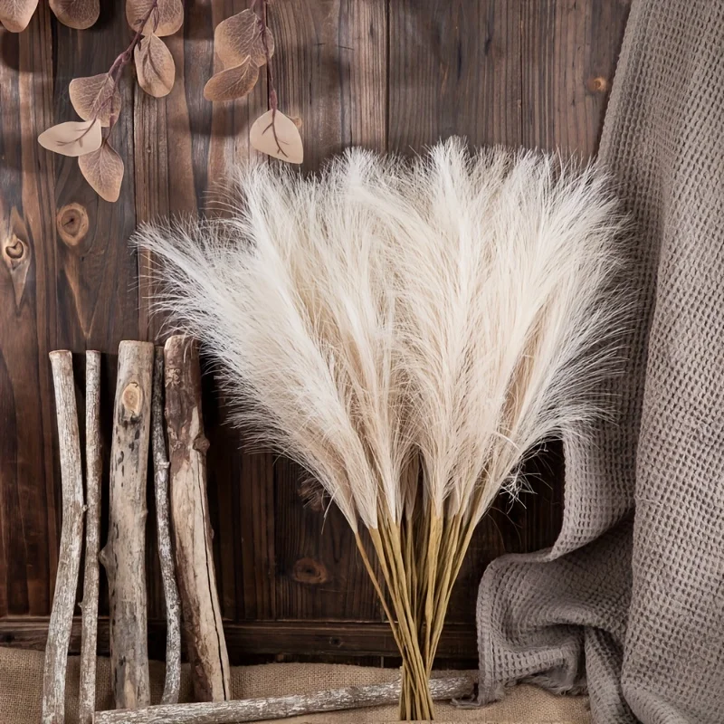 10pcs Faux Pampas Grass, Pampa - Pampas Grass Decor 评论和价格