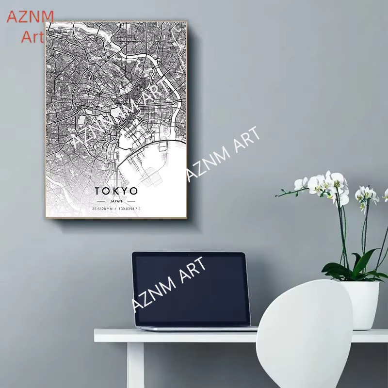 City Map Artwork Poster Paris  - Home Decor New York 评论和价格