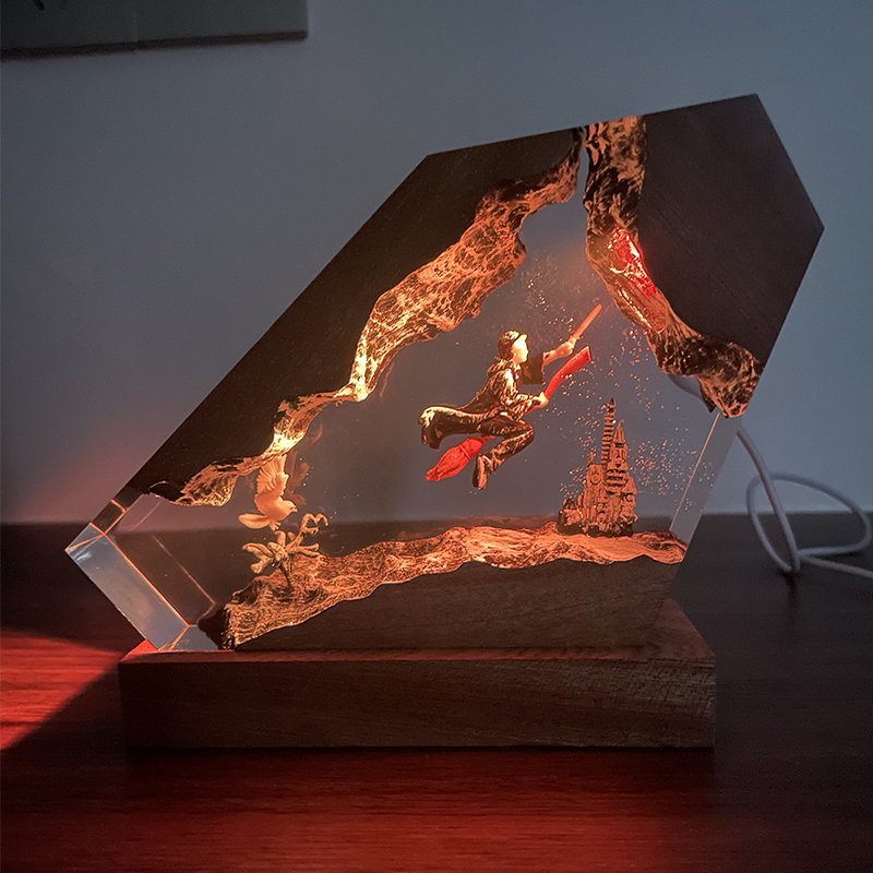 Wood Resin Epoxy Lamp Wizard B - Home Decor Resin 评论和价格