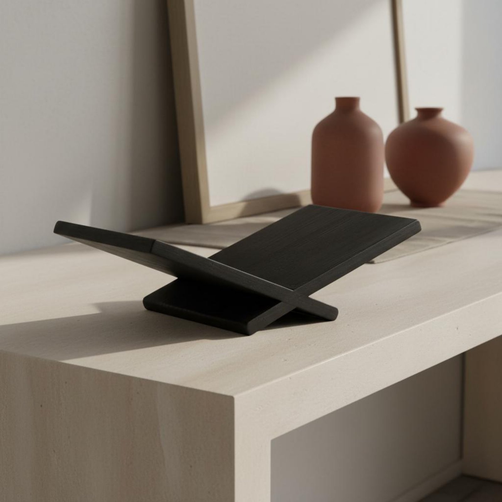 Carbonized Wood Book Stand Rus - Aesthetic Bookend 评论和价格