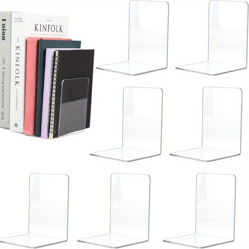 4/8pcs Set Clear Acrylic Booke - Aesthetic Bookend 评论和价格