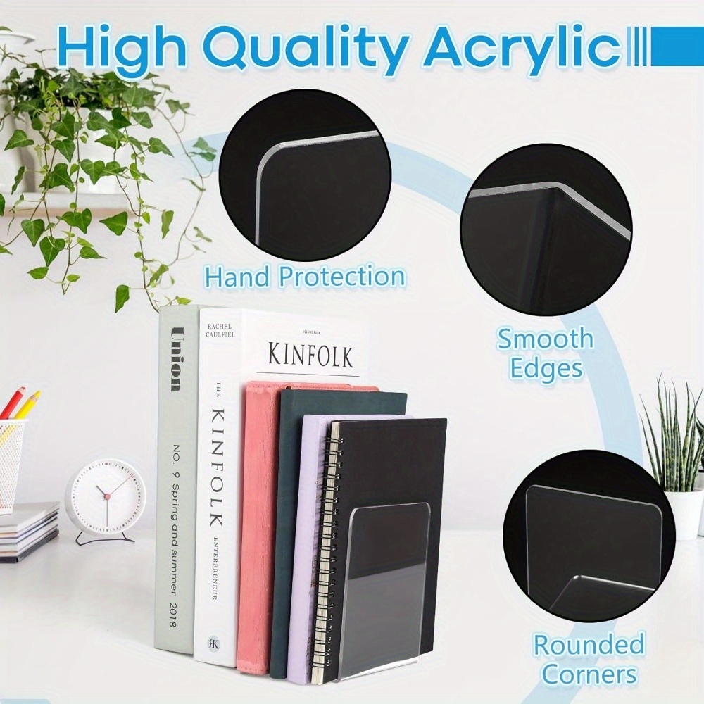 4/8pcs Set Clear Acrylic Booke - Aesthetic Bookend 评论和价格