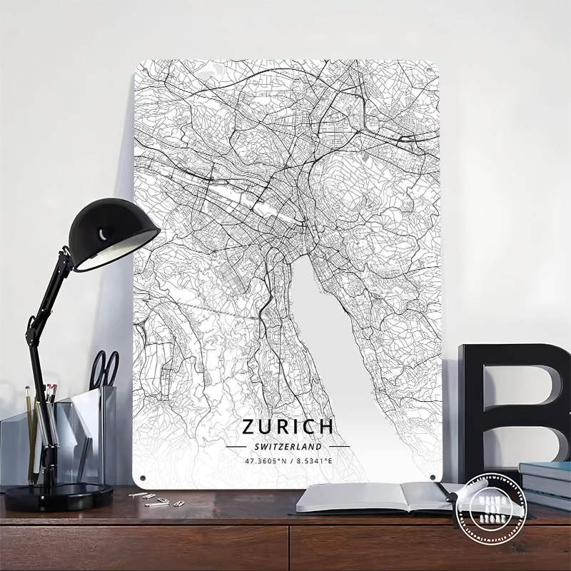 Zurich Switzerland Tin Sign Wa - Home Decor Zurich 评论和价格
