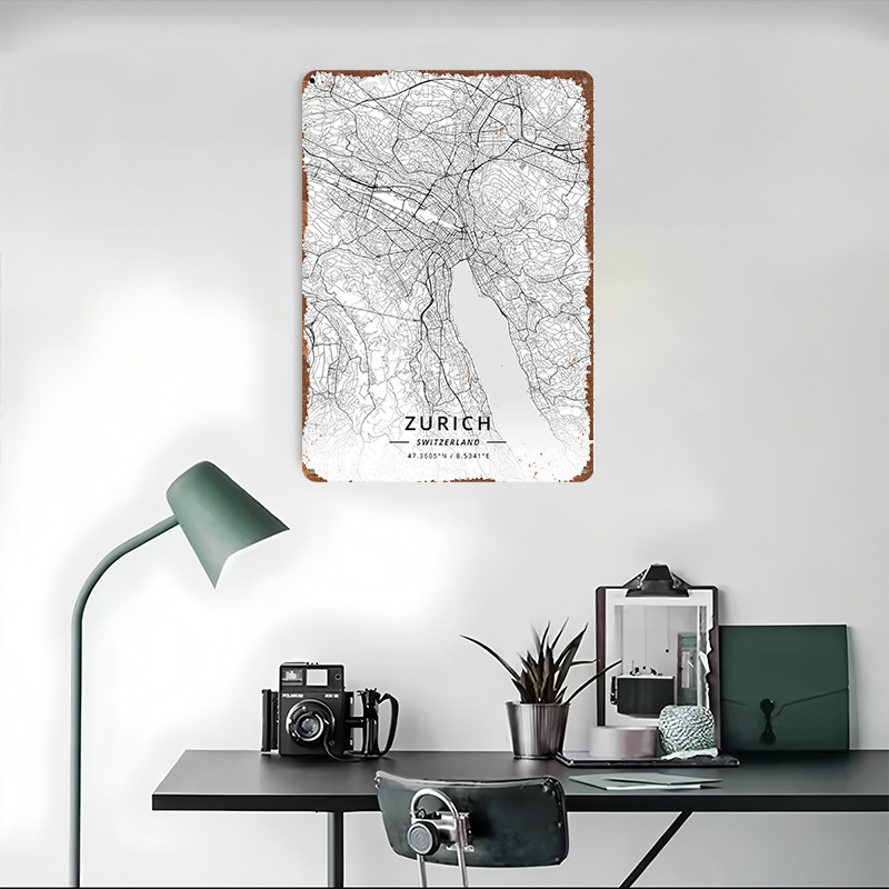 Zurich Switzerland Tin Sign Wa - Home Decor Zurich 评论和价格