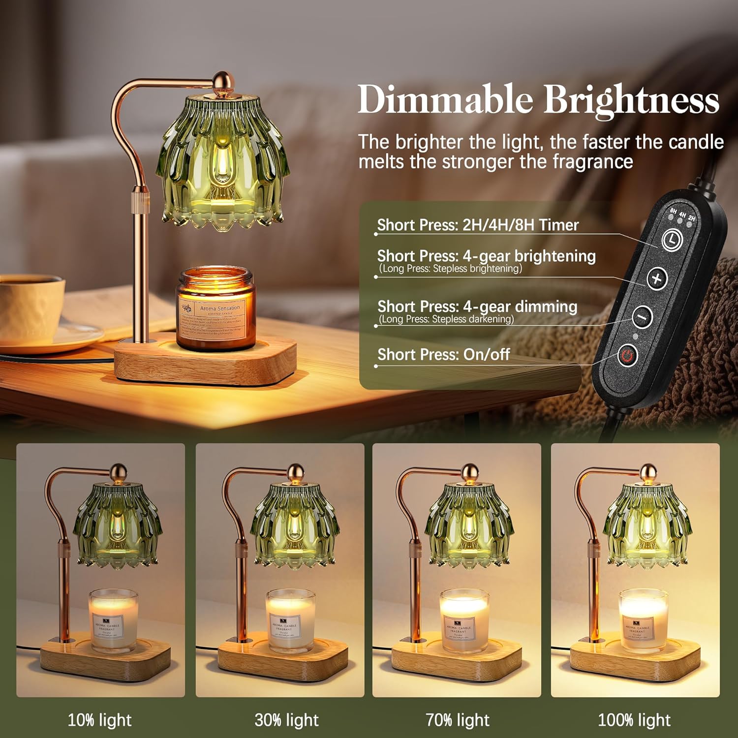 Candle Warmer Lamp With Timer  - Home Decor Green 评论和价格