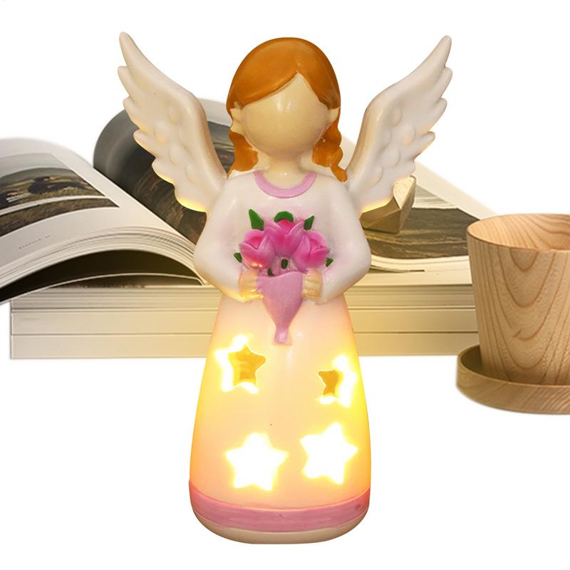 Candlestick Lamp Angel Statue  - Home Decor Resin 评论和价格