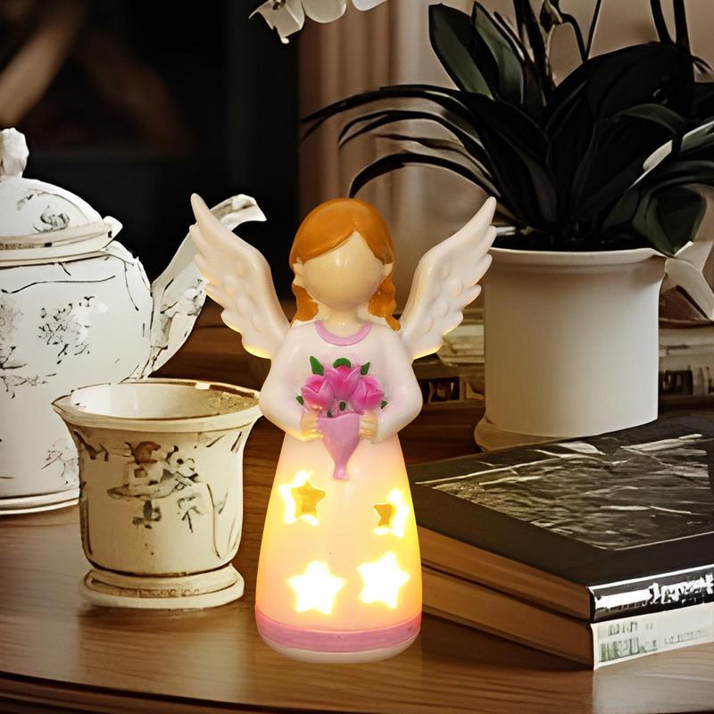 Candlestick Lamp Angel Statue  - Home Decor Resin 评论和价格