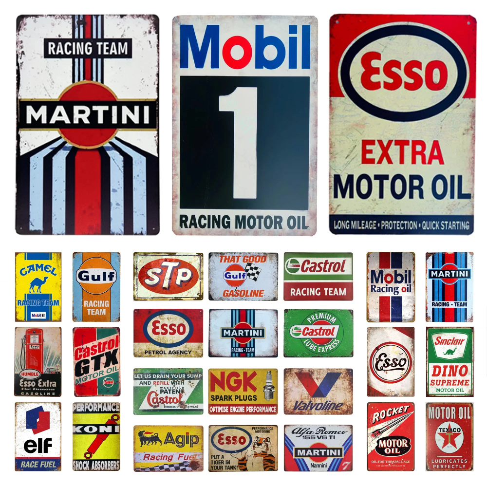 Vintage-Style Motor Oil Gas Si - Home Decor Interior 评论和价格