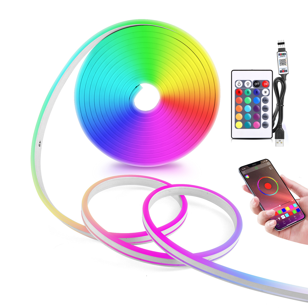 5V USB RGB Neon LED Strip Ligh - Home Decor App Free 评论和价格