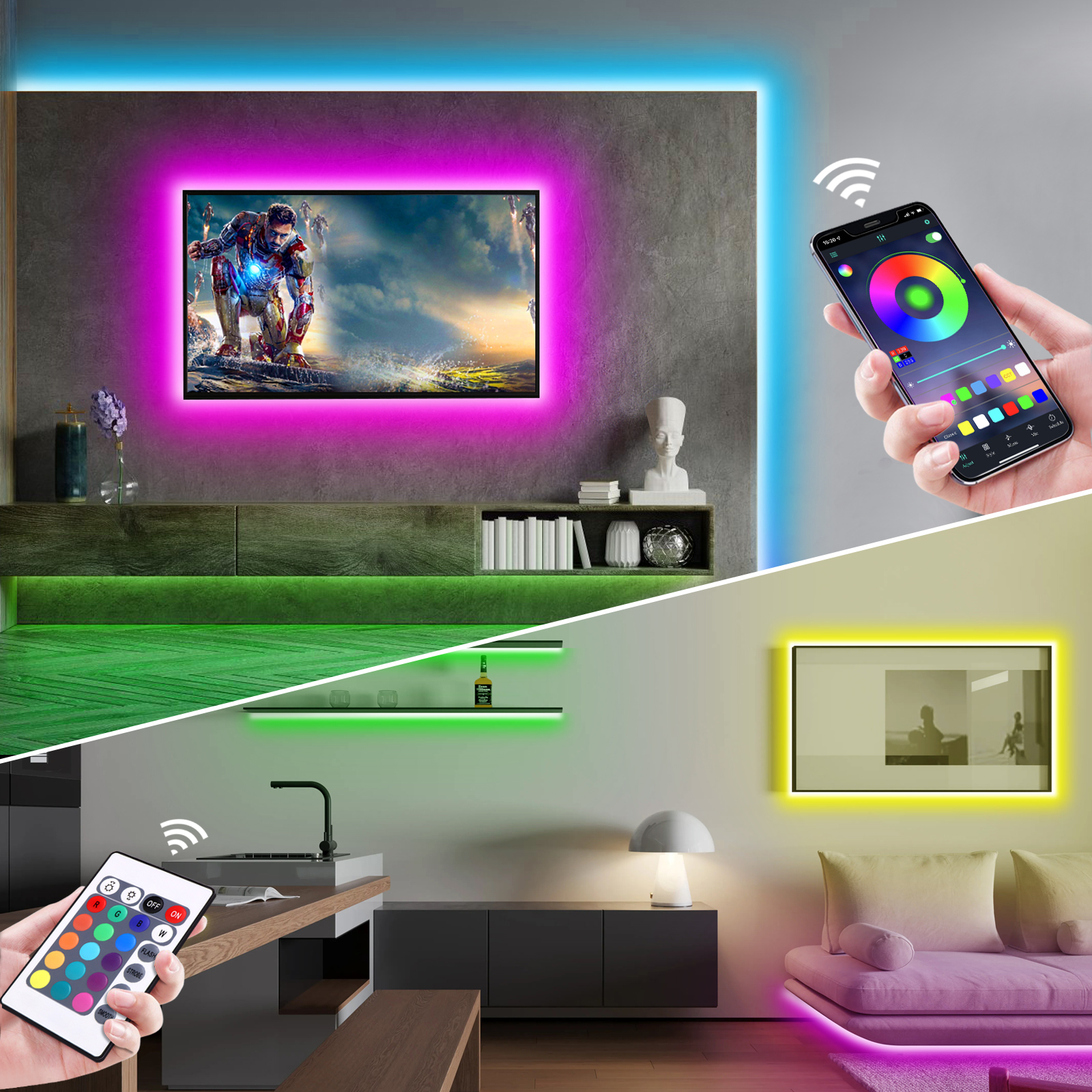 5V USB RGB Neon LED Strip Ligh - Home Decor App Free 评论和价格