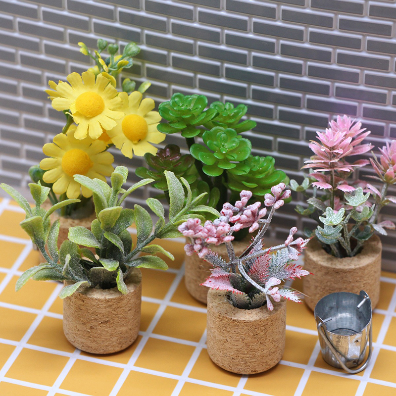 🛒1:12 Dollhouse Simulation Flo - Home Decor Green 评论和价格